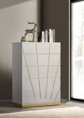 B205 - Chest - White / Gold