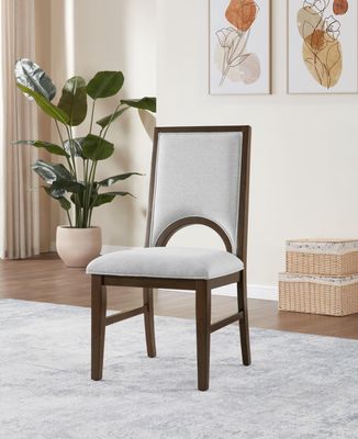 D122 - Dining Upholstered Side Chair - Cherry / Light Gray