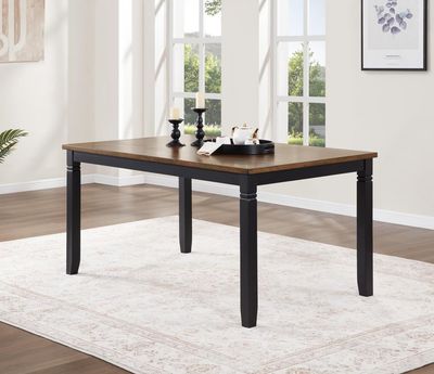 D198 - 6 Piece Dining Room Set (Dining Table, 4 Chairs, Bench) - Black / Dark Brown