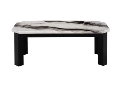 T06 - Coffee Table With 2 End Tables - Black / White