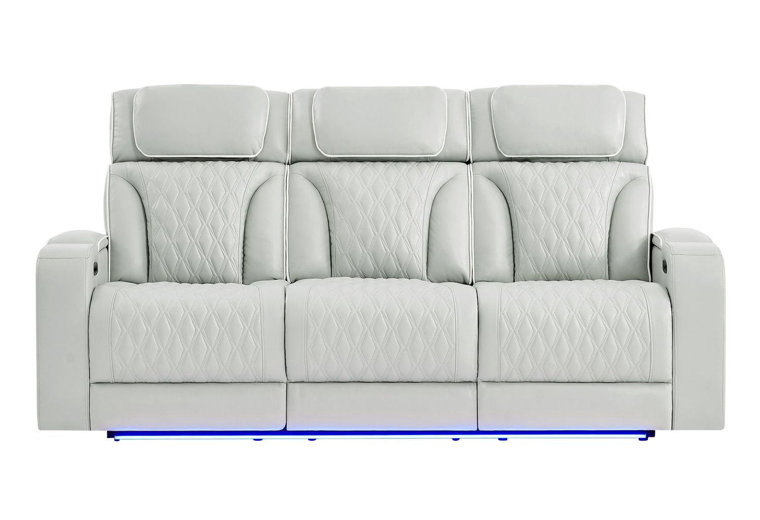 U8611 - Power Reclining Sofa With Power Headrest And LED - Silver