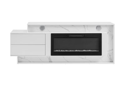 Kira - 87" Entertainment Unit With Bluetooth Speaker And LED - White