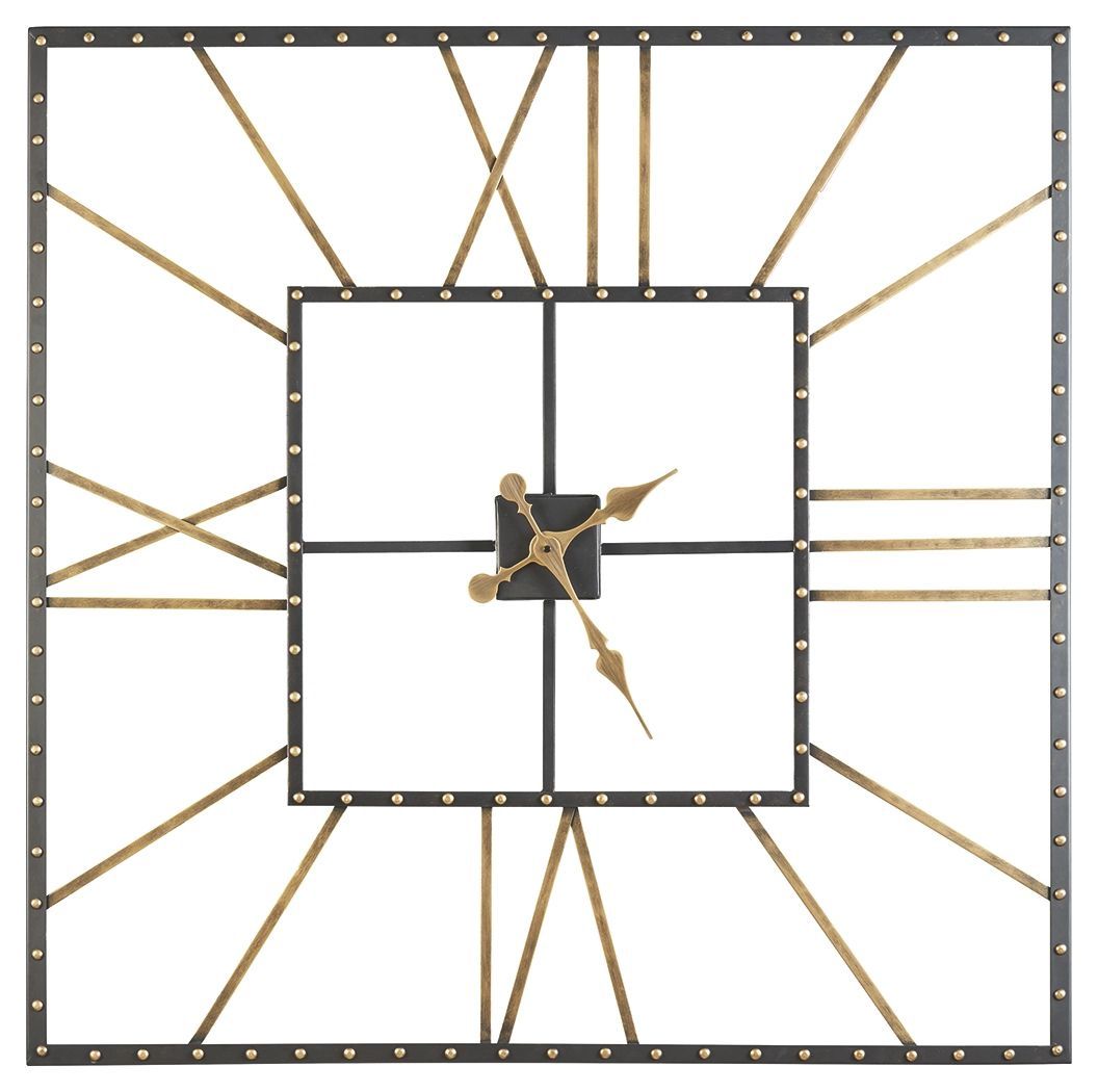 Thames - Wall Clock - Black / Gold Finish