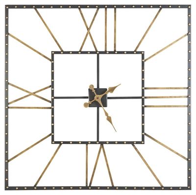 Thames - Wall Clock - Black / Gold Finish