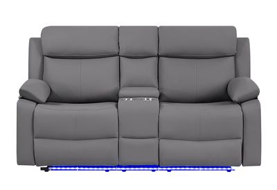 U6026 - 3 Piece Living Room Set (46A Reclining Sofa, Console Reclining Loveseat With Speaker) - Gray