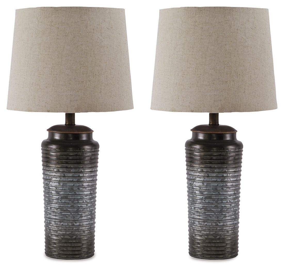 Norbert - Metal Table Lamp (Set of 2) - Gray - Gray / 2 Pieces