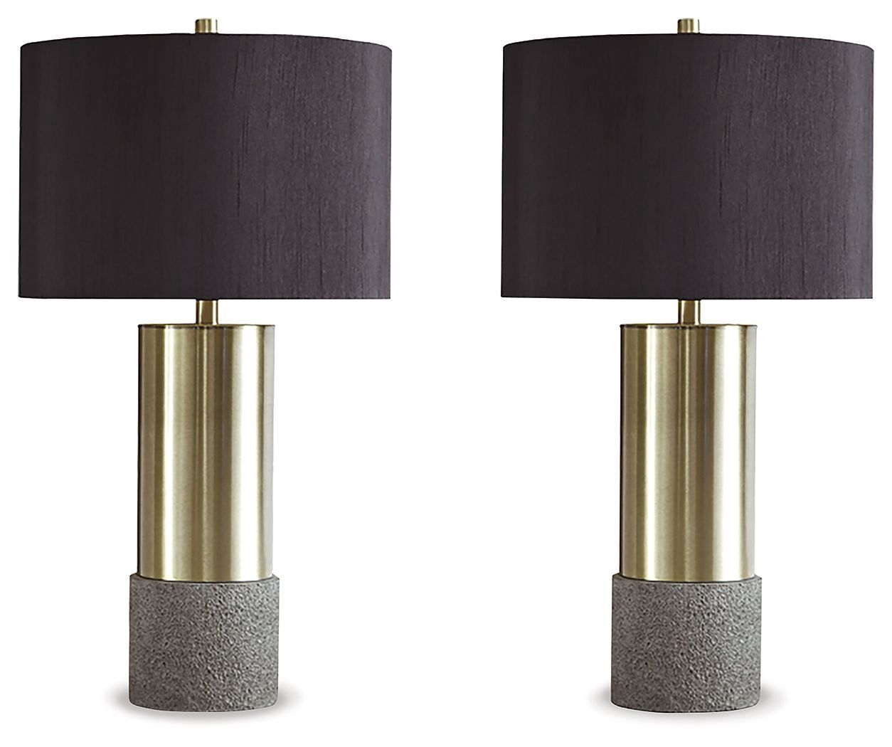 Jacek - Metal Table Lamp (Set of 2) - Gray / Brass Finish - Dark Gray / 2 Pieces