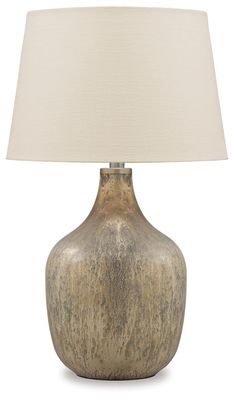 Mari - Glass Table Lamp - Gray / Gold Finish