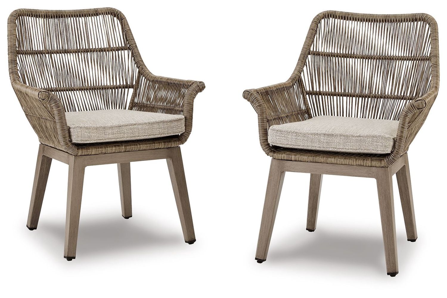 Beach Front - Arm Chair With Cushion (Set of 2) - Beige - Beige / 2 Pieces