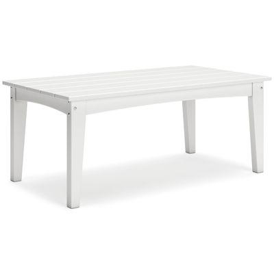 Hyland Wave - Rectangular Cocktail Table - White - White