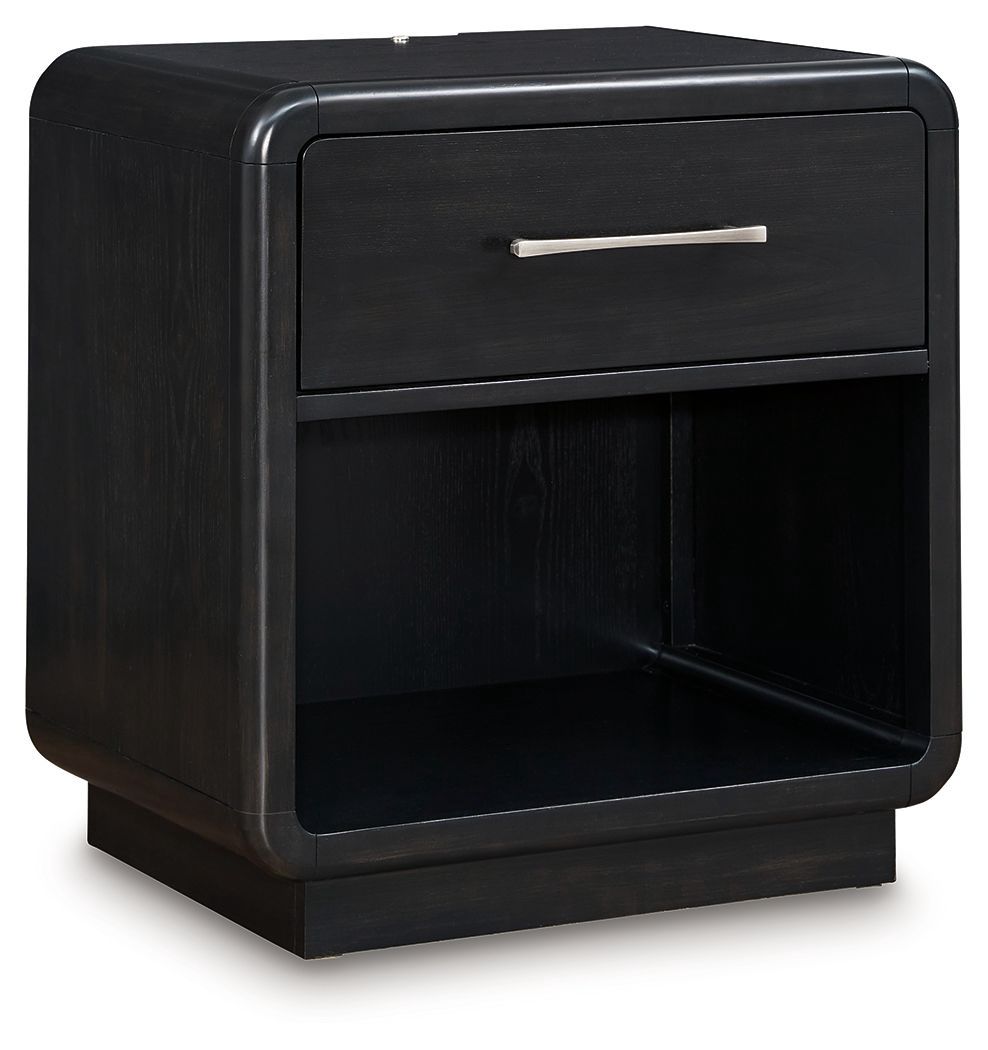 Rowanbeck - One Drawer Night Stand - Black