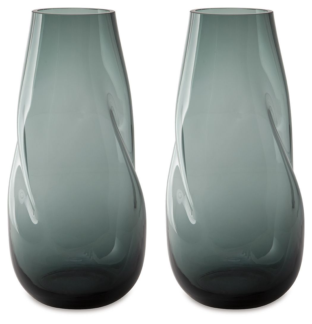 Beamund - Vase (Set of 2) - 13" - Teal Blue - Light Blue / 2 Piece