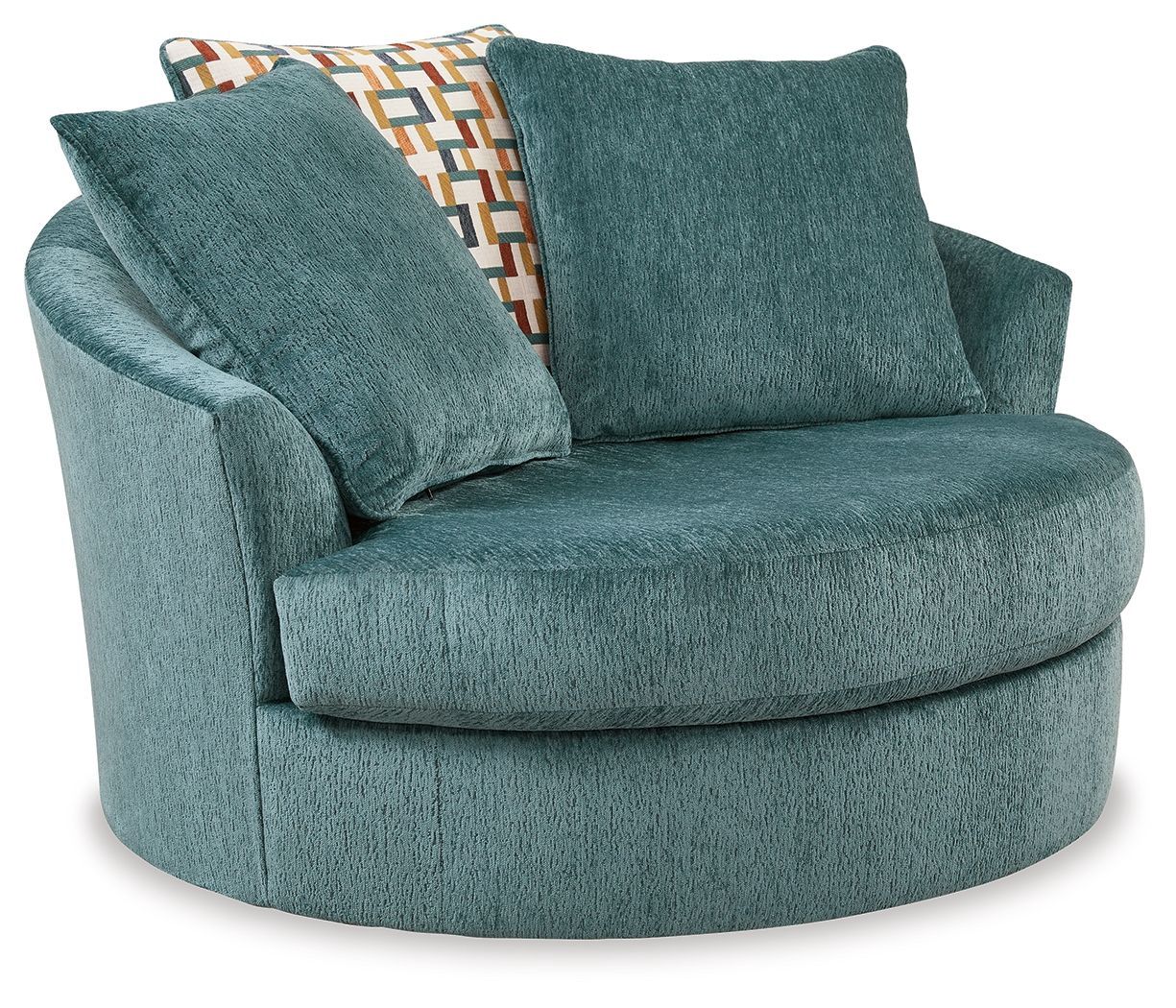 Laylabrook - Oversized Swivel Accent Chair - Teal - Blue