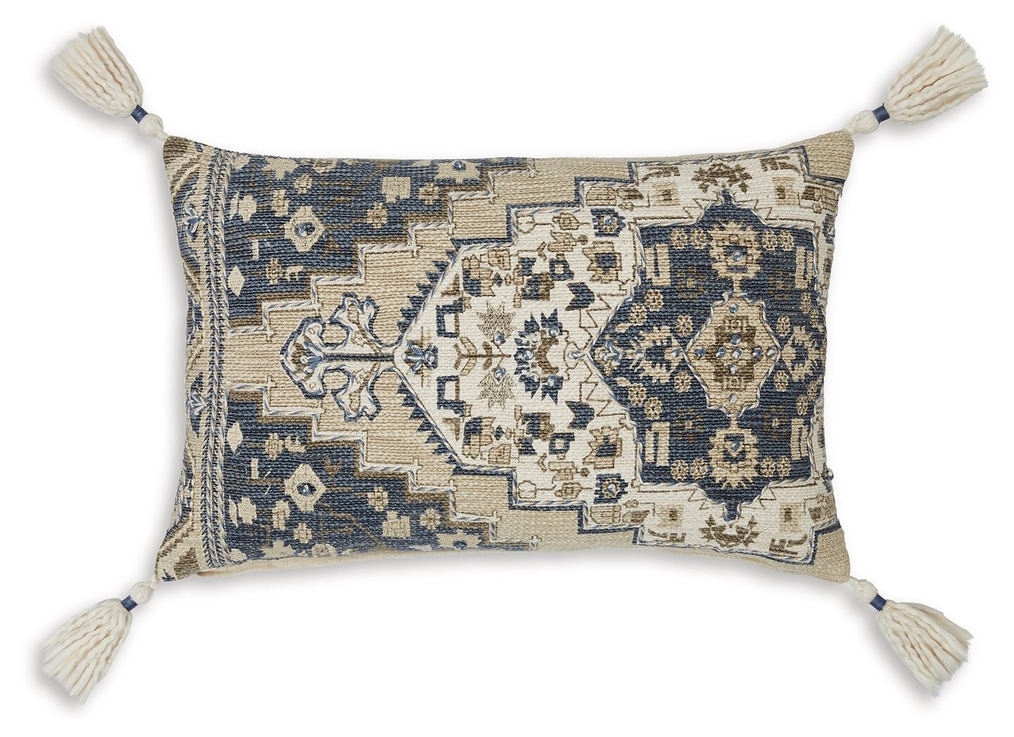 Winbury - Pillow (Set of 4) - Blue / Tan / White - Light Brown / 4 Pieces