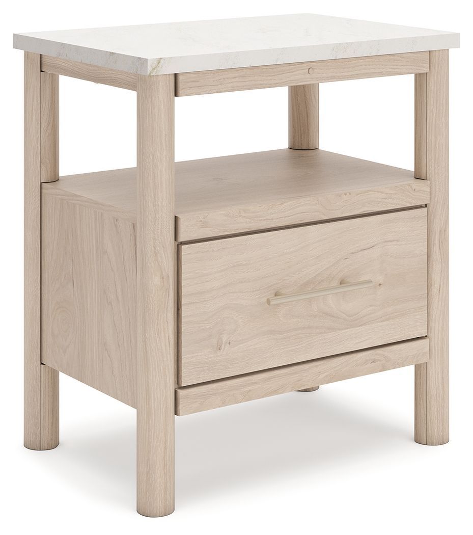 Cadmori - One Drawer Night Stand - Two-Tone - Beige