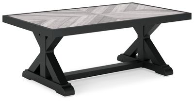 Beachcroft - Rectangular Cocktail Table - Black / Light Gray - Black