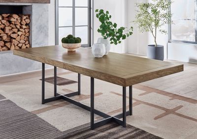 Tomtyn - Rectangular Dining Room Extension Table - Light Brown