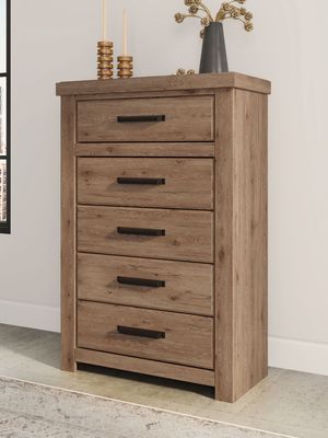 Oliandon - Five Drawer Chest - Light Brown