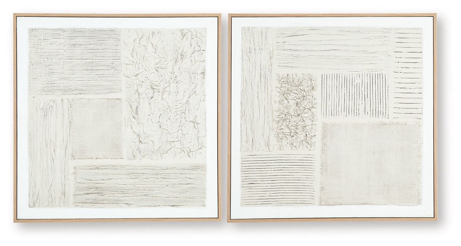 Andorfield - Wall Art Set (Set of 2) - Beige / Black / White