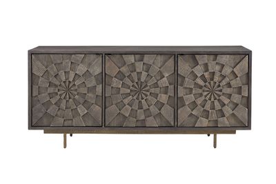 Adrienne - Server - Sandblasted Dark Brown &amp; Antique Gold Metal