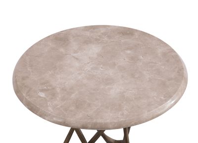 Leila - Accent Table - Antique Brass / Italian Marble