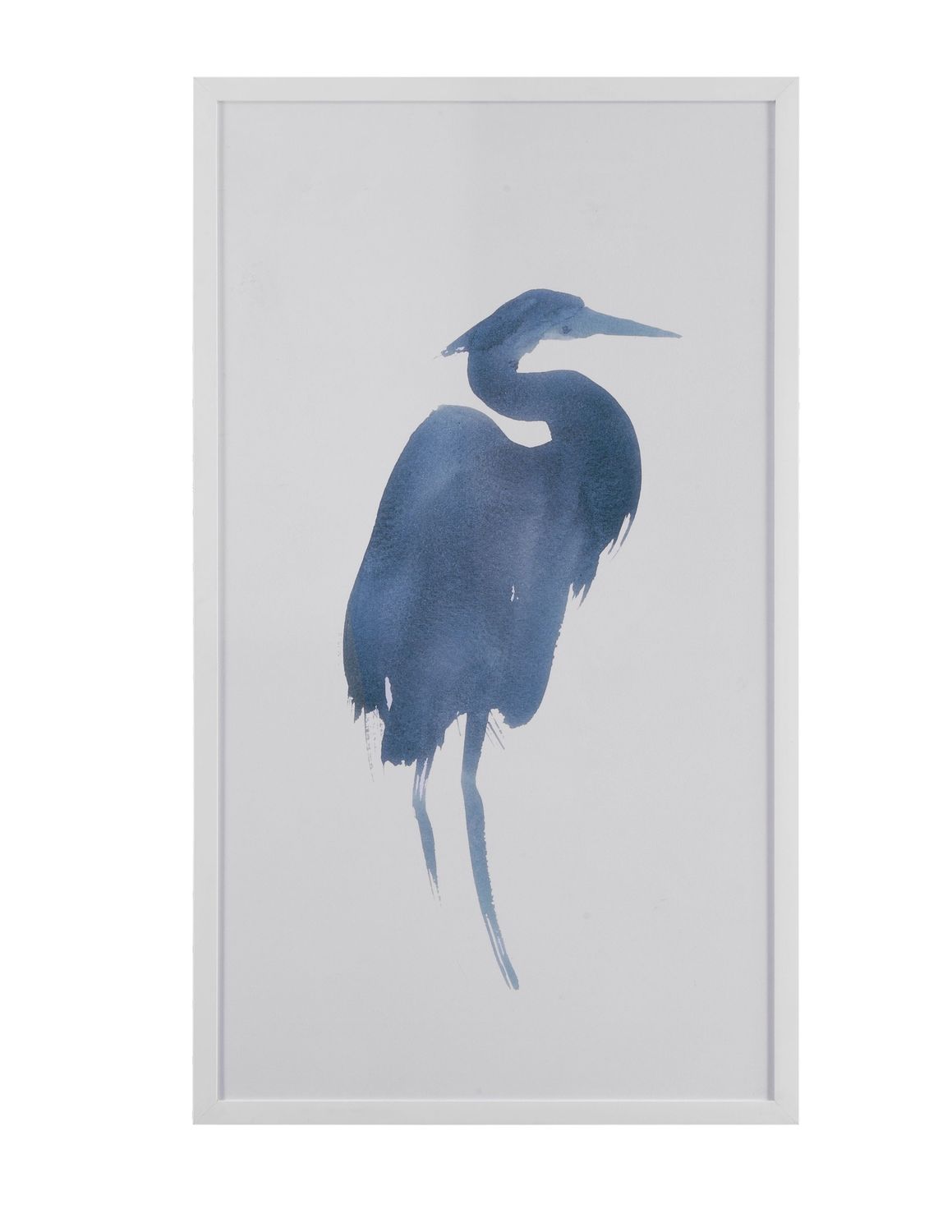 Heron In Blue I Framed Art - Blue
