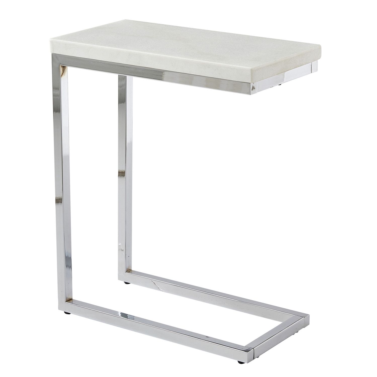 Echo - Marble Top Chairside Table - White