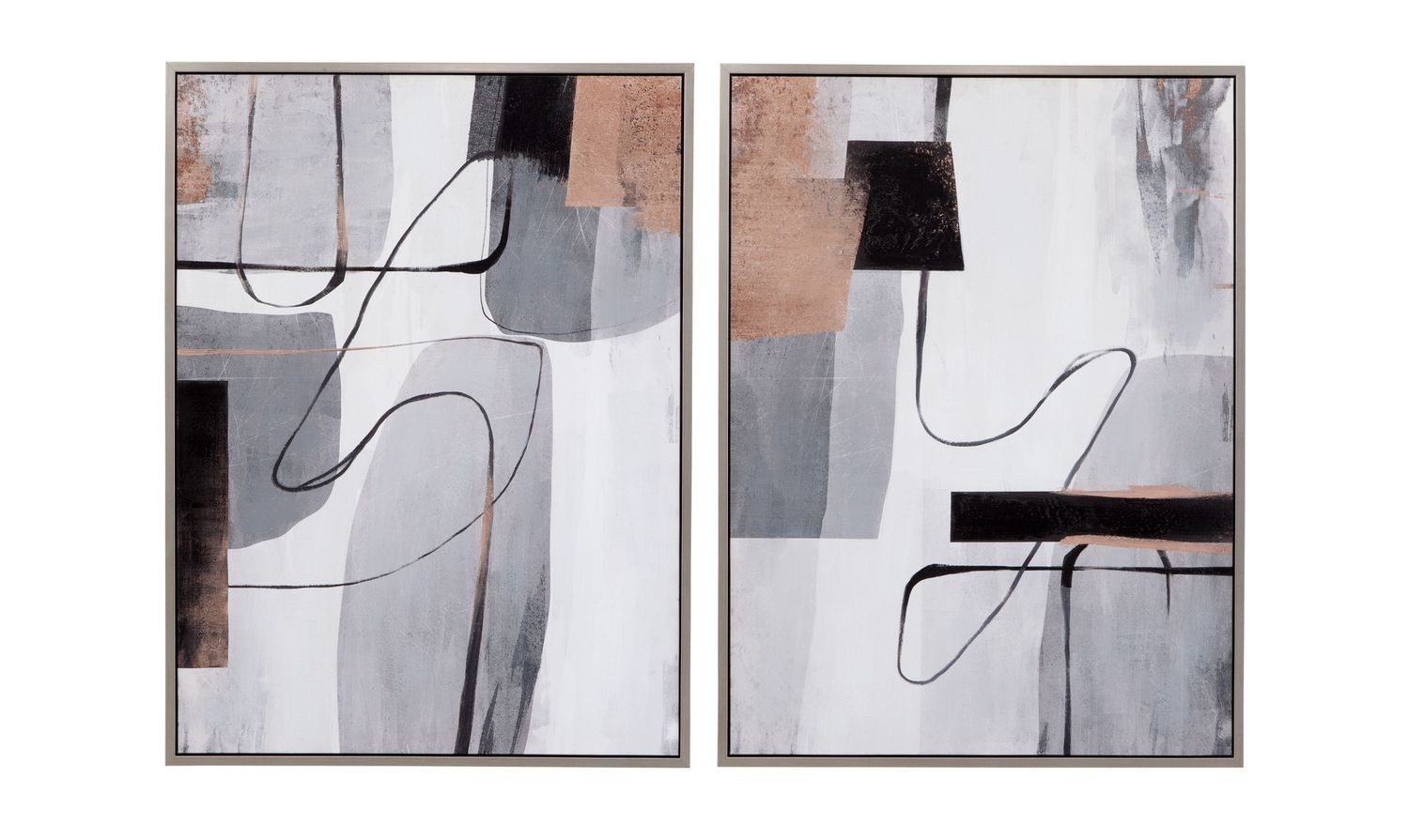 Standards Canvas Art (Set of 2) - Pearl Silver