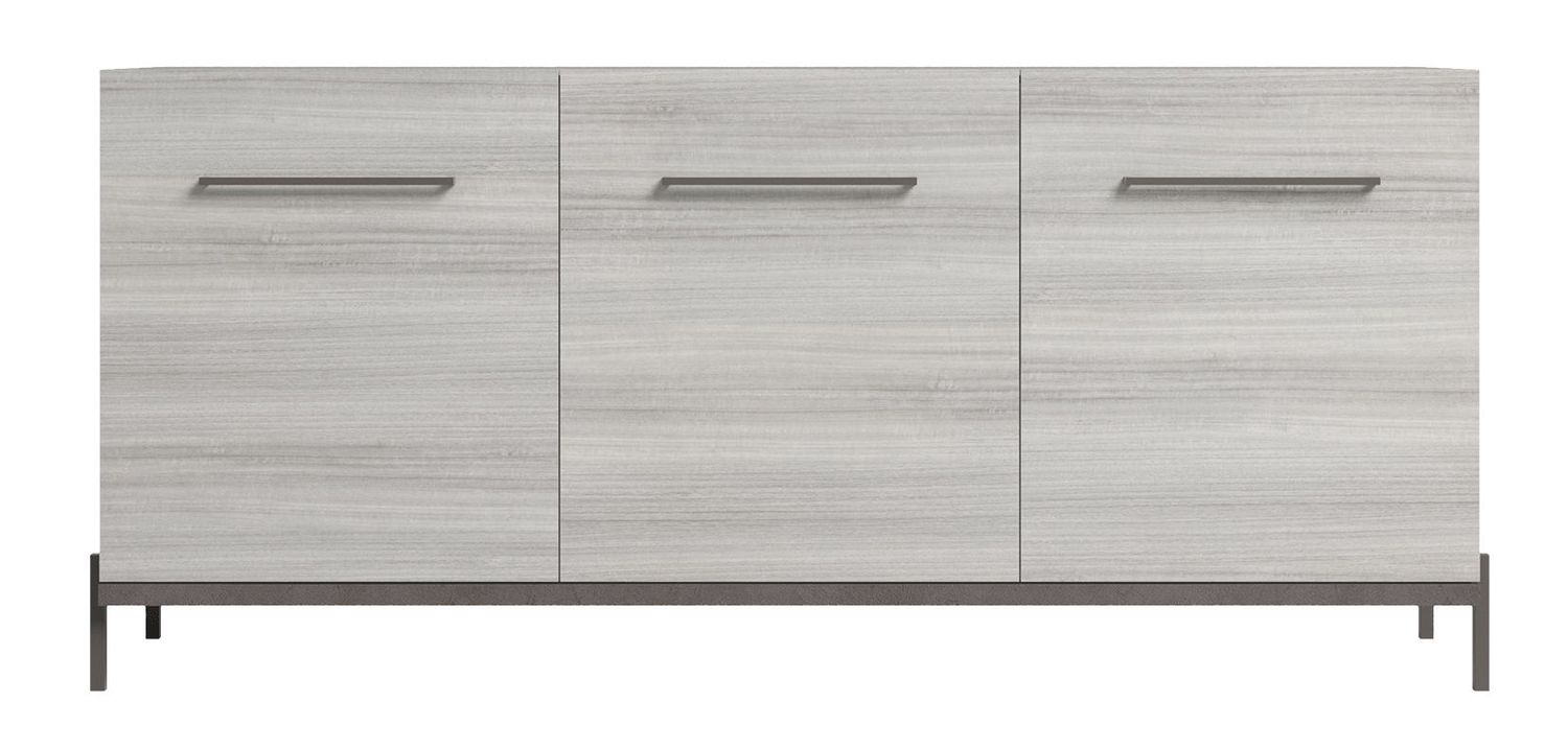 Mia - 3 Door Buffet - White / Gray / Silver