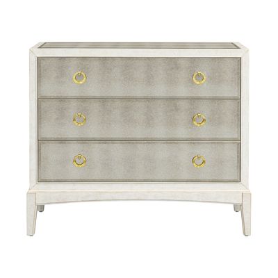 Kiara - Bronze Mirror Glam Hall Chest - White