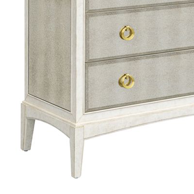 Kiara - Bronze Mirror Glam Hall Chest - White