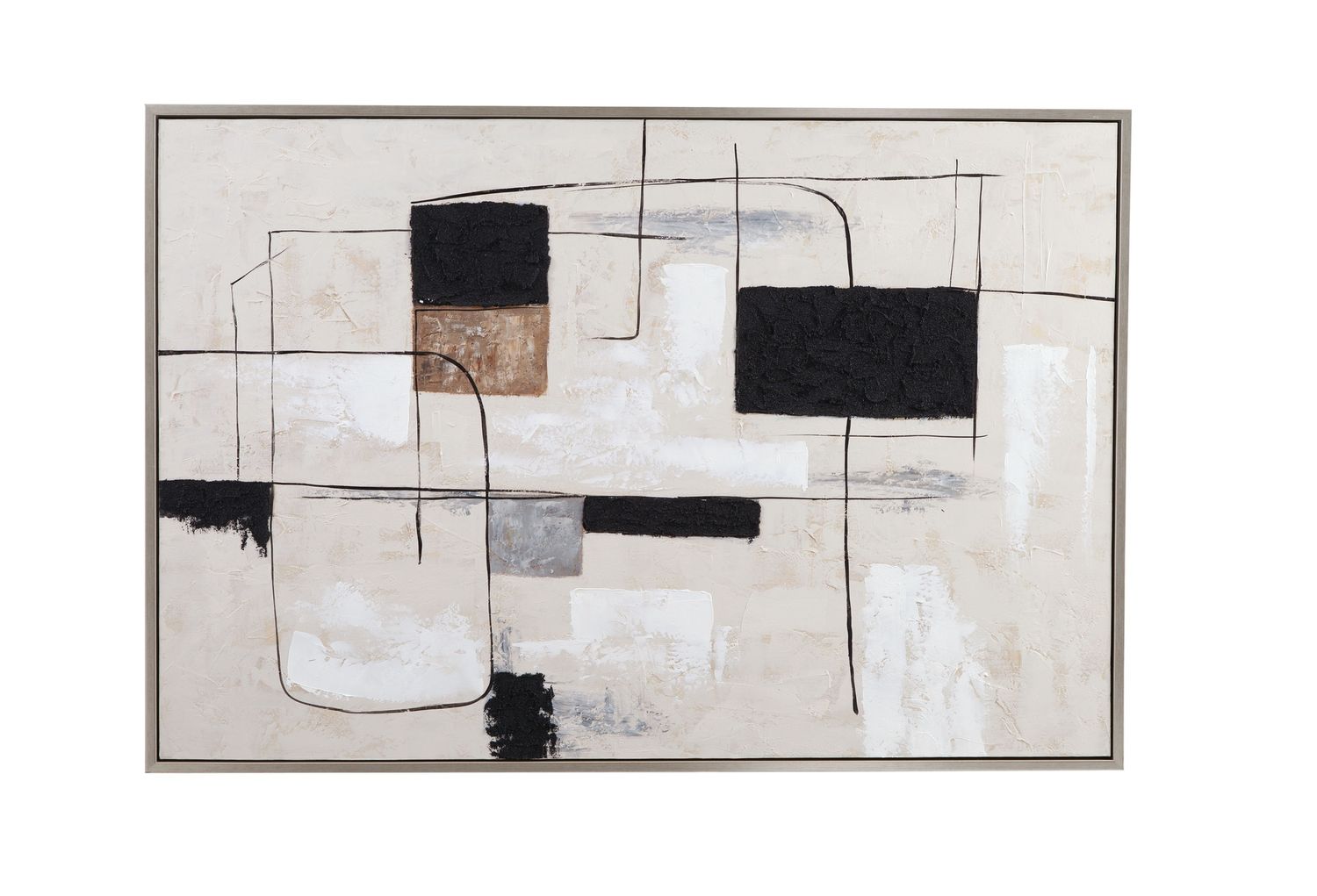 Quartershot Framed Canvas - Beige / Black