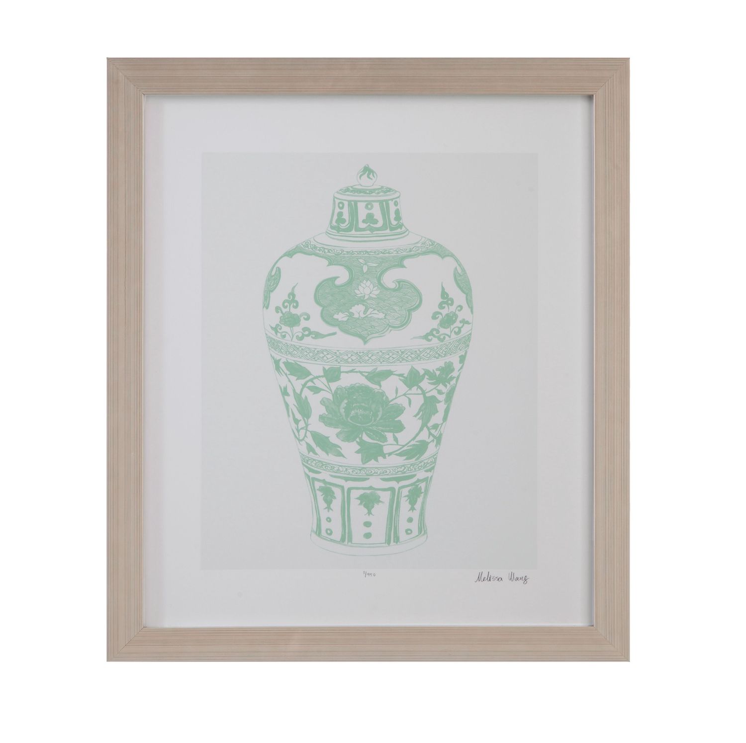 Mint Vases I Framed Print - Green / Beige