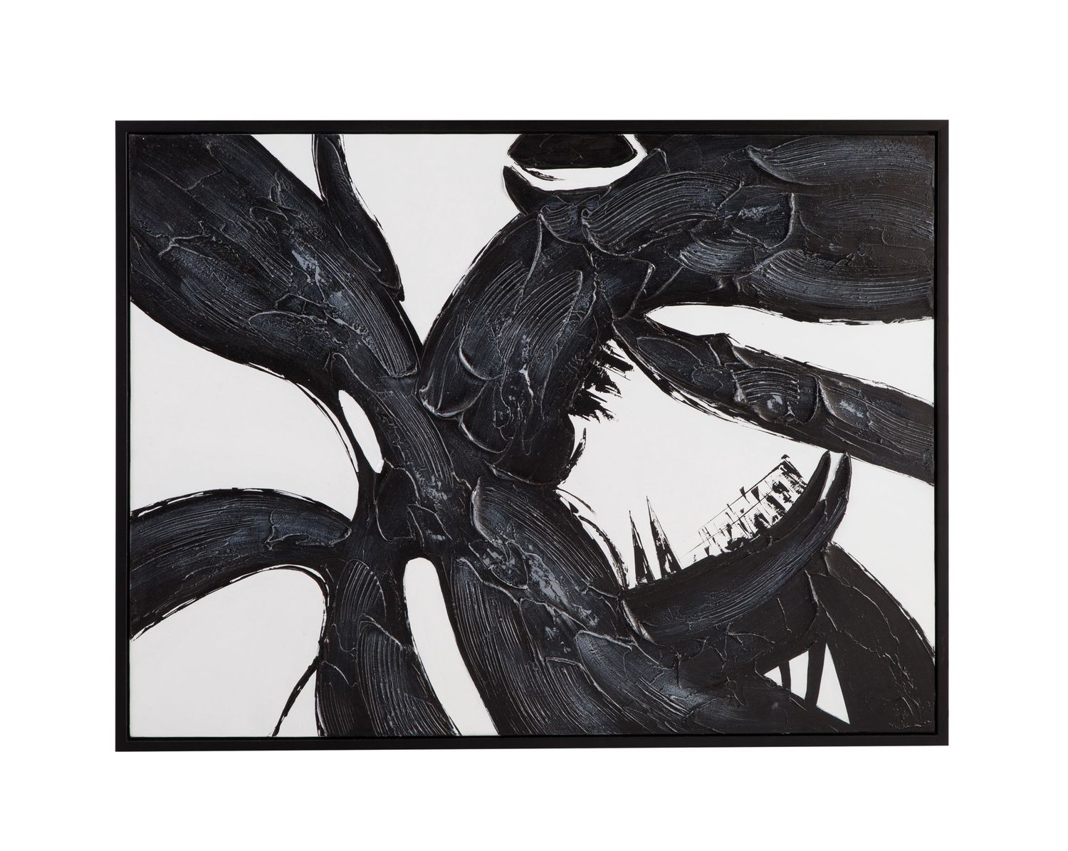 Shadows Fall Framed Canvas - Black / White