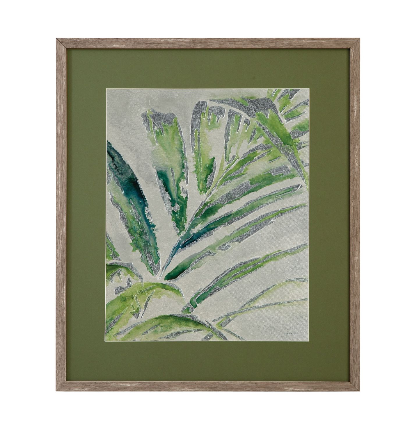 Green Palm I Framed Print - Green / Light Brown