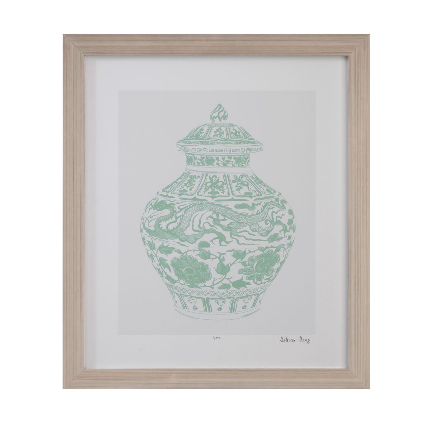 Mint Vases II Framed Print - Green / Beige
