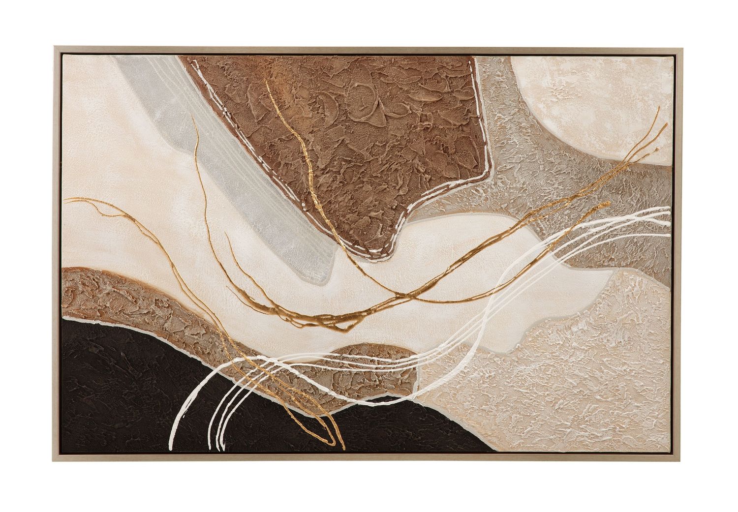 Portraits Framed Canvas - Light Brown / Beige