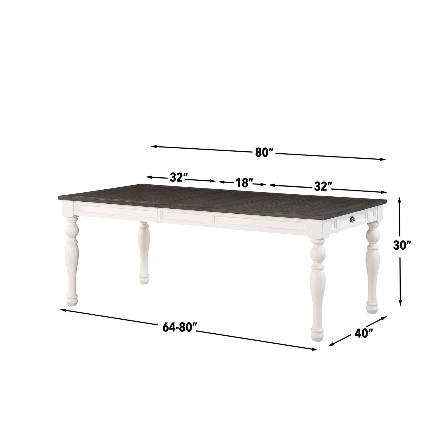 Joanna - Dining Table - Two Tone - White / Dining Tables