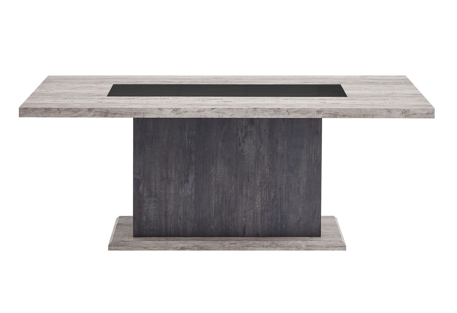 D8030 - Dining Table With 2 Storage Drawers And 1 Storage Door - Black / Brown