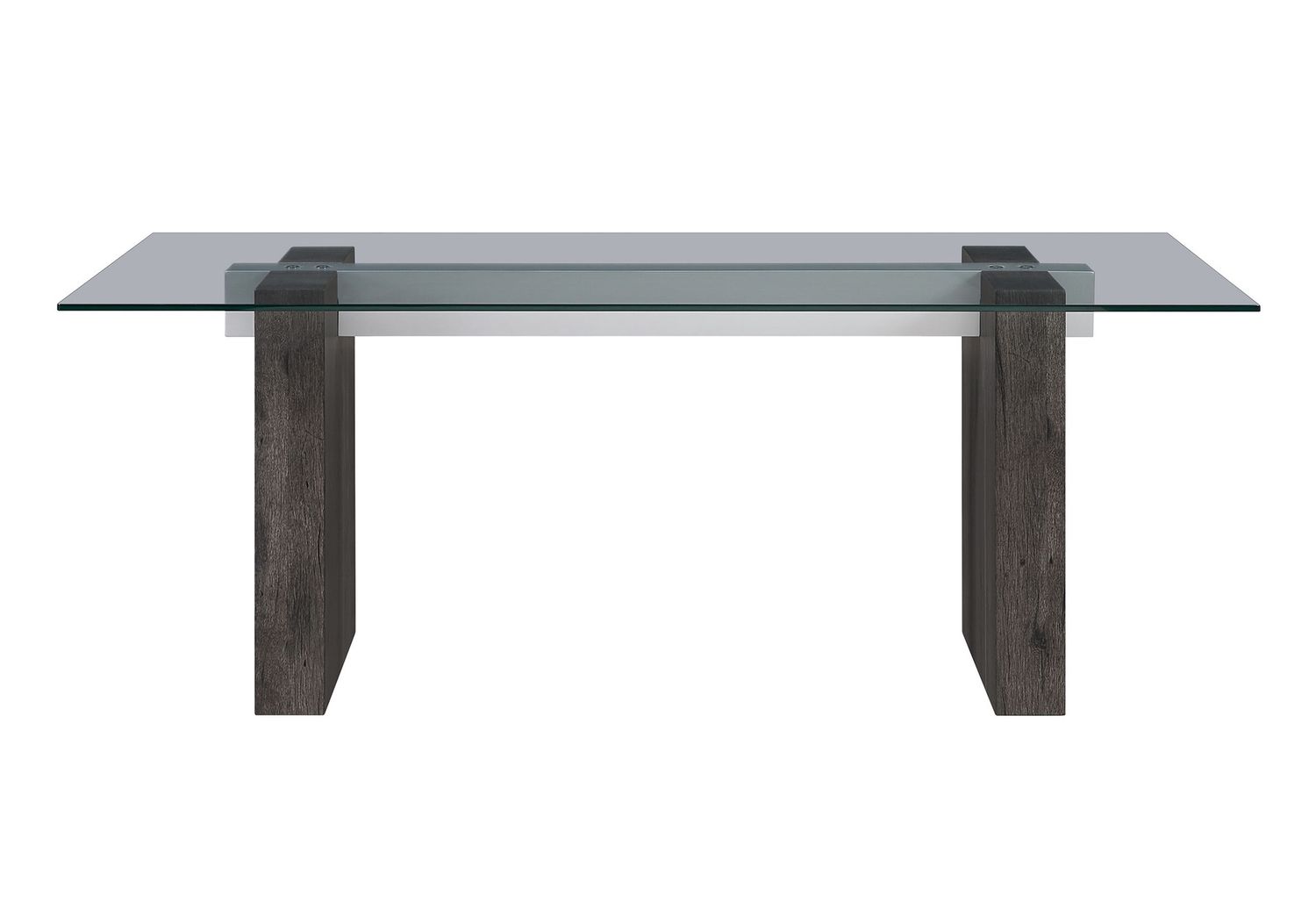 D4238 - Dining Table - Clear / Dark Brown
