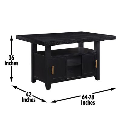 Yves - 6 Piece Dining Set - Black - Black / 6 Pc. Table, 4 Chairs, Bench