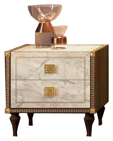 Romantica - Nightstand - Light Beige / Brown Walnut