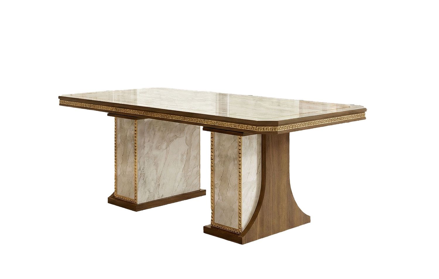 Romantica - Dining Table With 2 Extensions - Light Beige / Brown Walnut