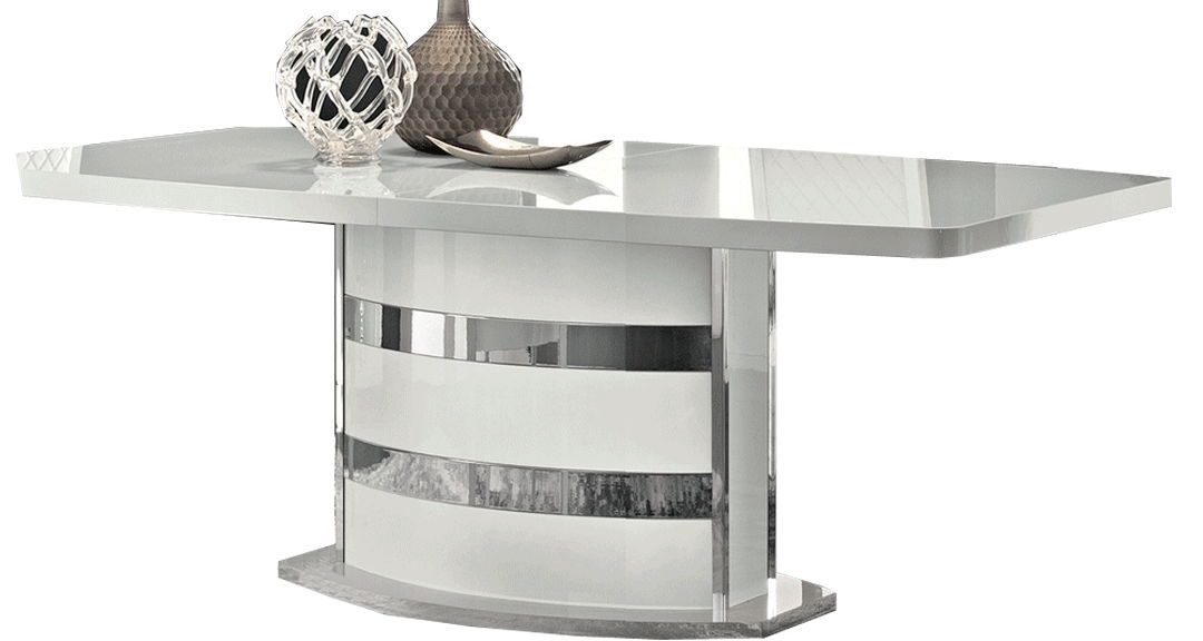 Roma - Dining Table - White / Pearl Silver