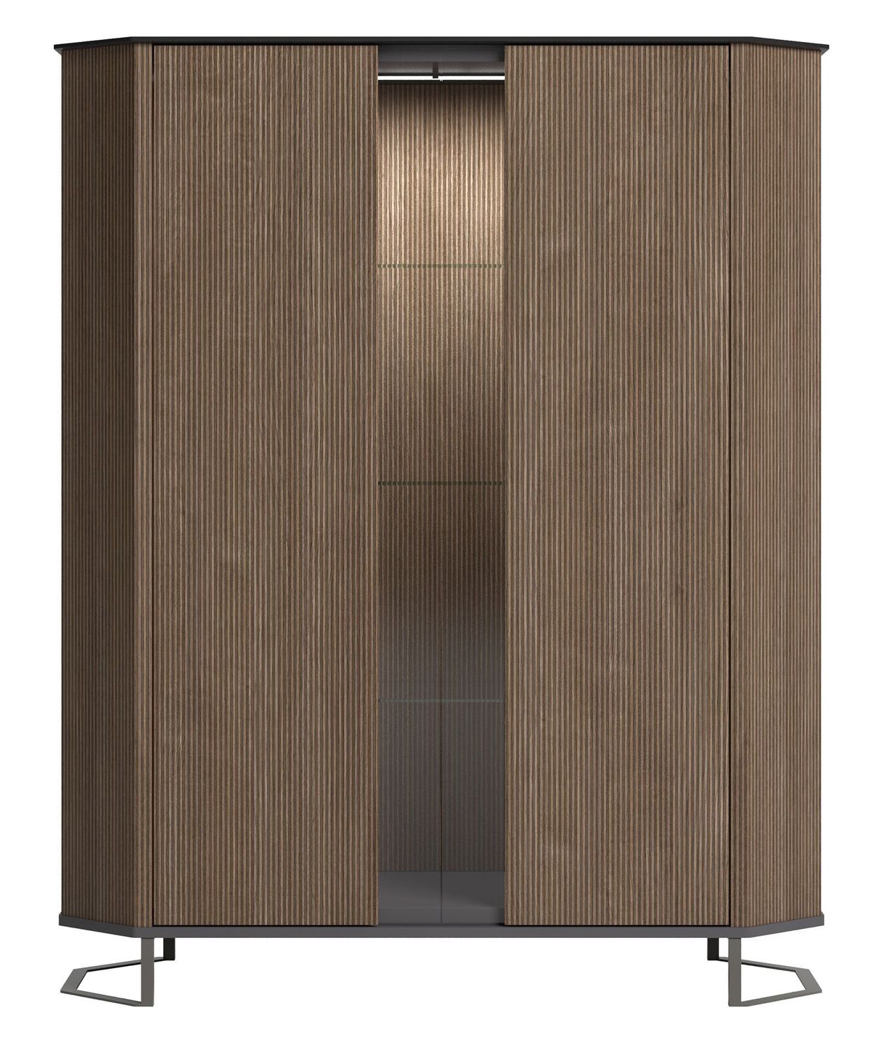 Hexagon - 2 Door Cabinet - Dark Brown