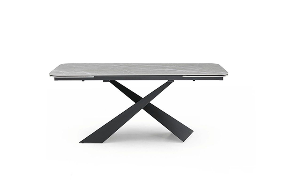 9422 - Ceramic &amp; Metal Dining Table - Gray / Black