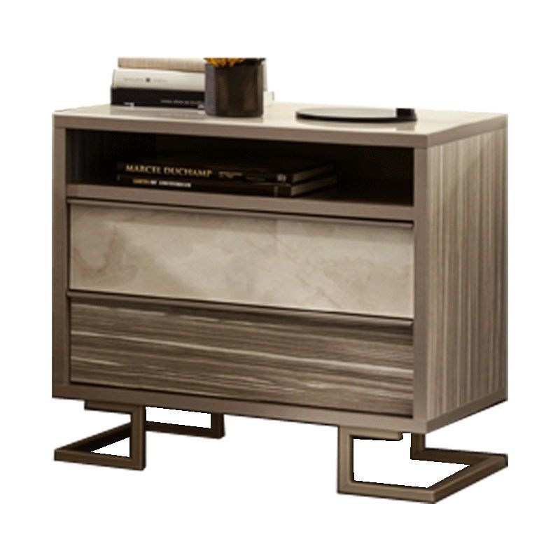 Luce - Nightstand - Beige / Light Brown