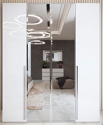 Dama Bianca - 4-Door Wardrobe With 2 Mirror Doors - White