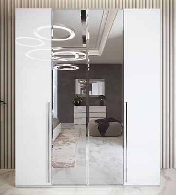 Dama Bianca - 4-Door Wardrobe With 2 Mirror Doors - White