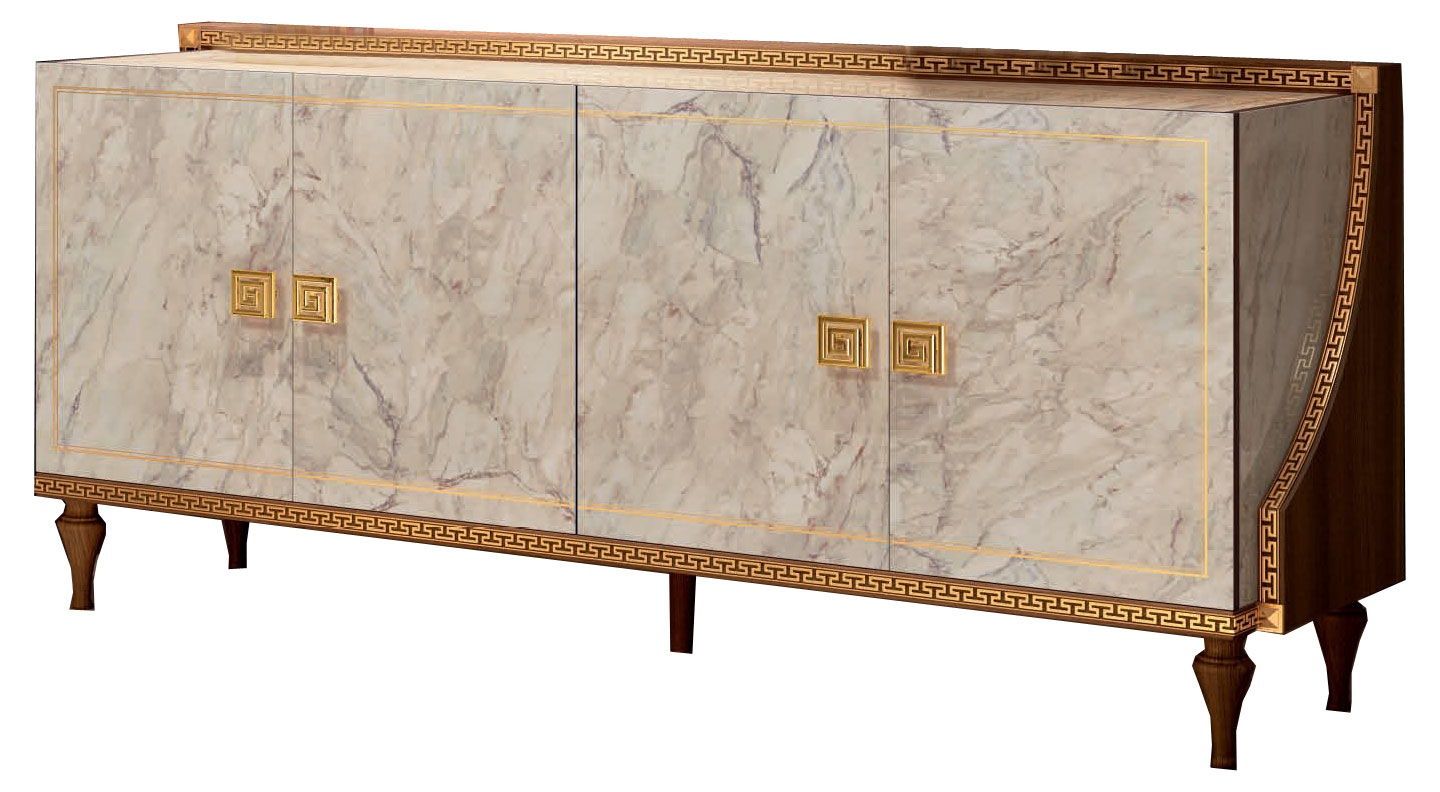 Romantica - 4 Doors Buffet - Light Beige / Brown Walnut
